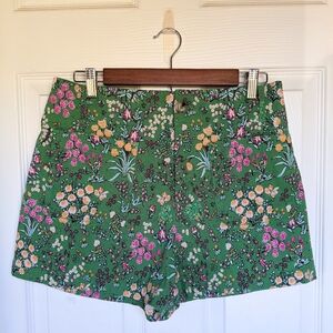 Anthropologie Maeve The Colette Magic Fabric Green Floral Shorts